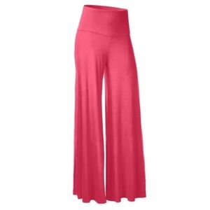 Pink Wide Leg High-Rise Pants Flowy Size M